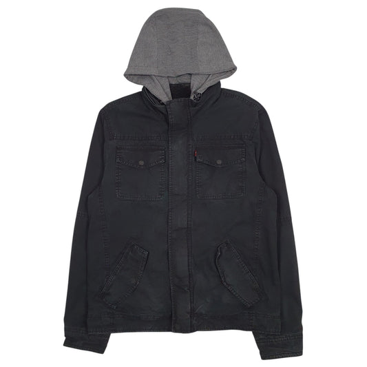 Mens Black Levis Sherpa Lined Coat