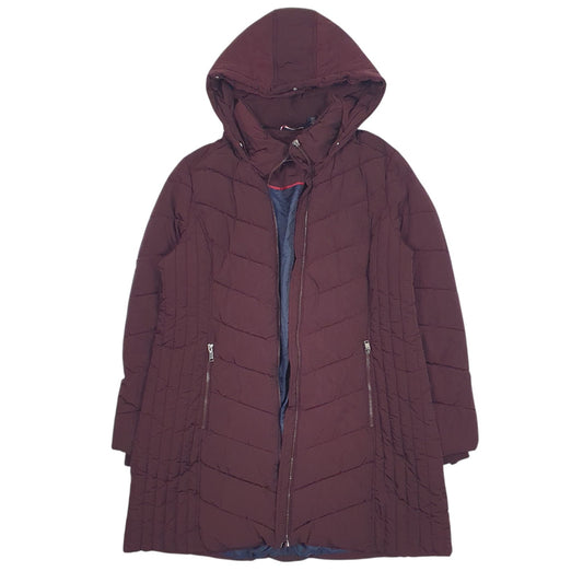 Womens Burgundy Tommy Hilfiger Long Lined Coat