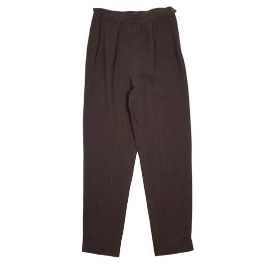 Womens Brown Sportstaff Vintage Pleated Formal Trousers