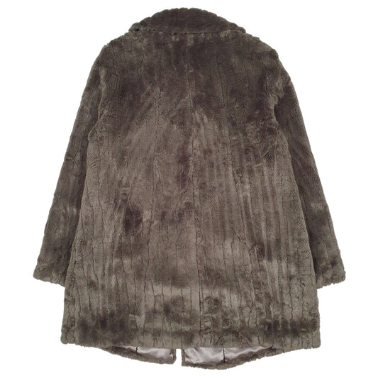 Womens Grey M&Co Faux Fur Coat