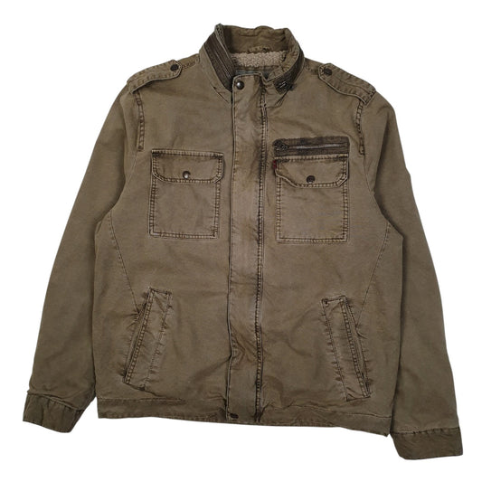 Mens Brown Levis Military Sherpa Bomber Coat
