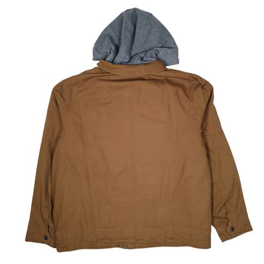 Mens Brown Levis Hoodie Windbreaker Coat