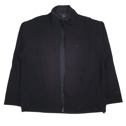 Mens Black Champion Fleece Lined Crewneck Coat
