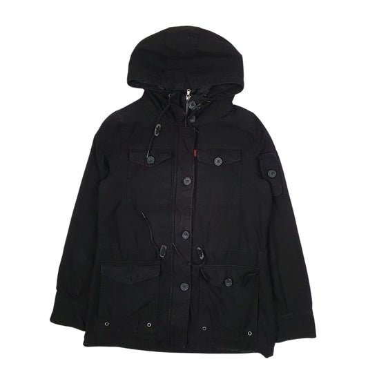 Mens Black Levis Windbreaker Hooded Coat