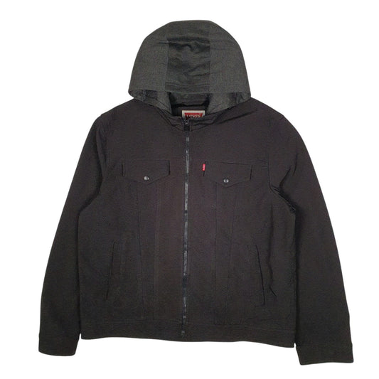 Mens Black Levis Type 3 Trucker Windbreaker Coat