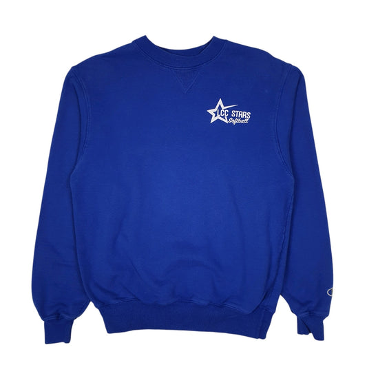 Mens Blue Champion LCC Stars Softball Crewneck Jumper