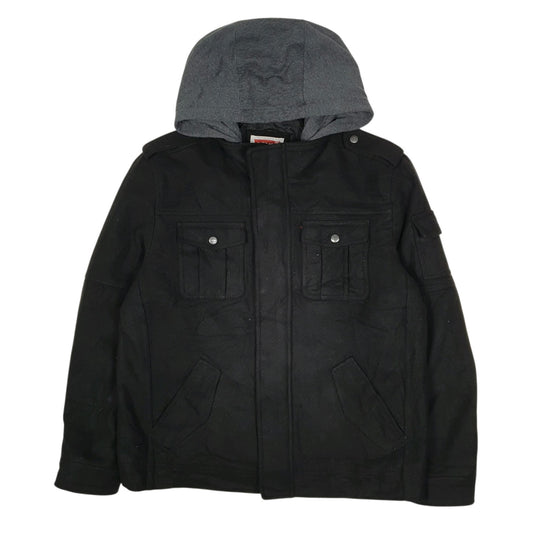 Mens Black Levis Military Bomber Coat
