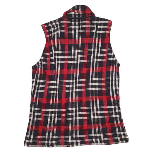 Womens Black Chaps Plaid Coat