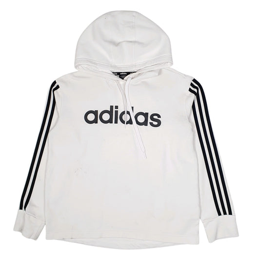 Womens White Adidas Hoodie Jumper