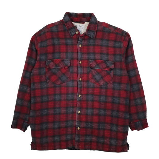 Mens Grey Utility Sherpa Lined Flannel Plaid Coat