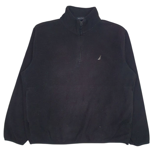 Mens Black Nautica Quarter Zip Jumper