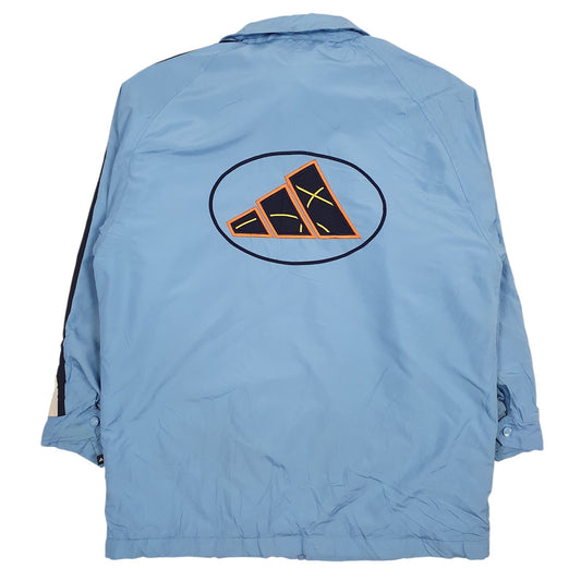 Mens Blue Adidas Vintage Hoodie Coat