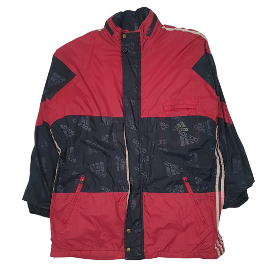 Mens Red Adidas Vintage 90s Coat