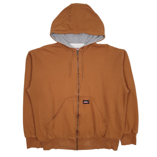 Mens Brown Dickies Full Zip Jumper