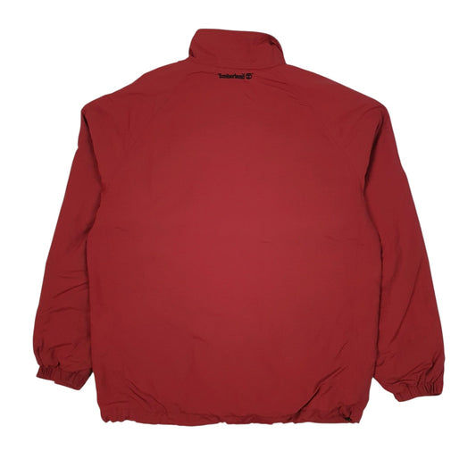Mens Red Timberland Windbreaker Hoodie Coat