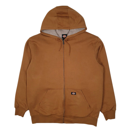 Mens Beige Dickies Sherpa Lined Hoodie Full Zip Jumper