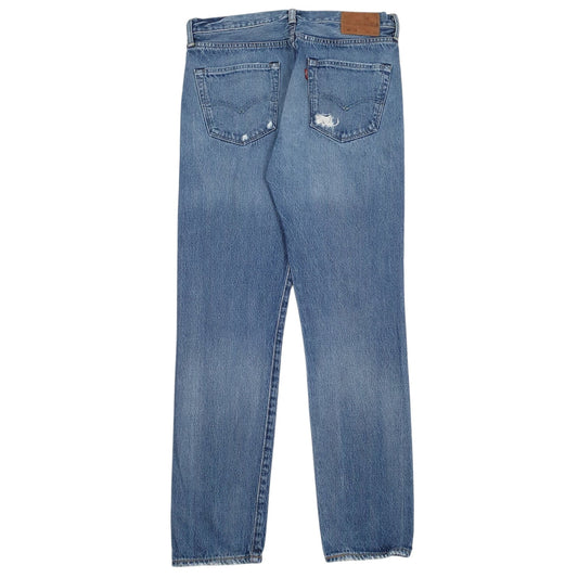 Mens Blue Levis Distressed Jeans