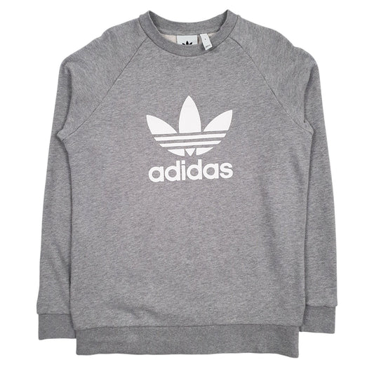 Mens Grey Adidas Spellout Crewneck Jumper