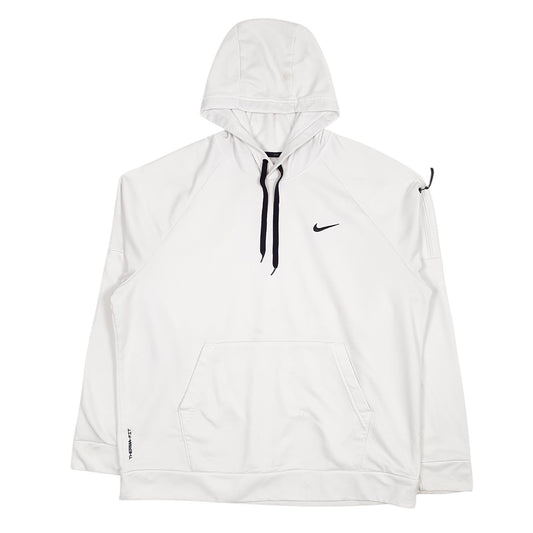 Mens White Nike Therma-Fit Hoodie Jumper