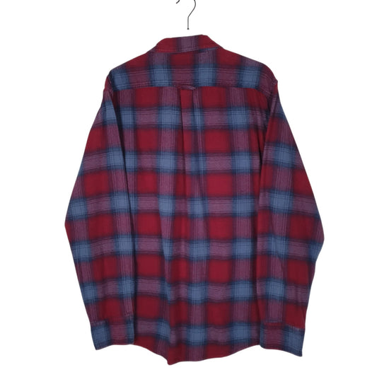 Mens Burgundy Eddie Bauer Thick Flannel Shirt
