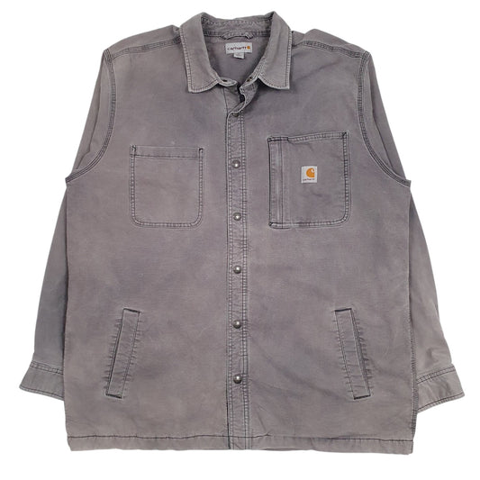 Mens Grey Carhartt Workwear Blanket Lined Coat