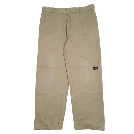 Mens Brown Dickies Workwear Double Knees Chino Trousers