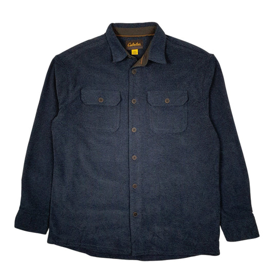 Mens Navy Cabelas Crewneck Coat