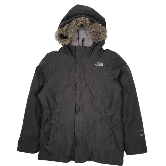 Womens Grey The North Face Puffer Quarter Zip Coat