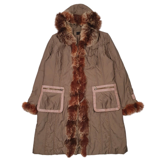 Womens Brown P&T Longline Coat