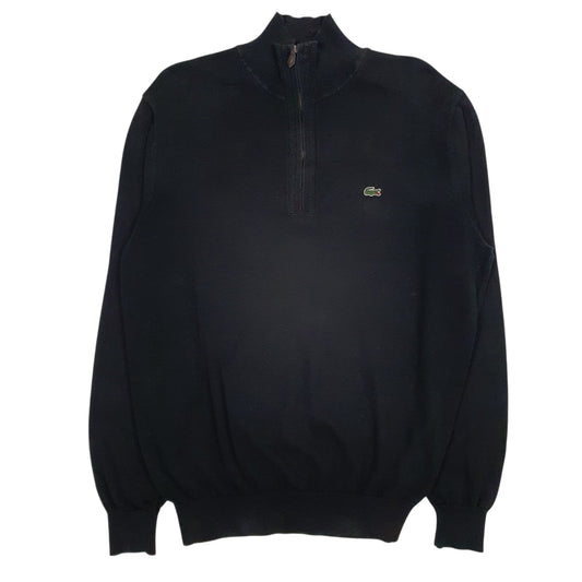 Mens Black Lacoste Quarter Zip Jumper