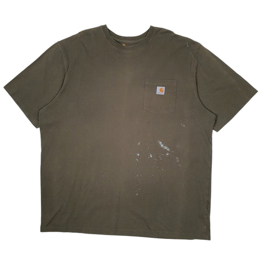 Mens Green Carhartt Short Sleeve T Shirt