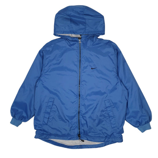Womens Blue Nike Vintage 90s Fleece Lined Coat