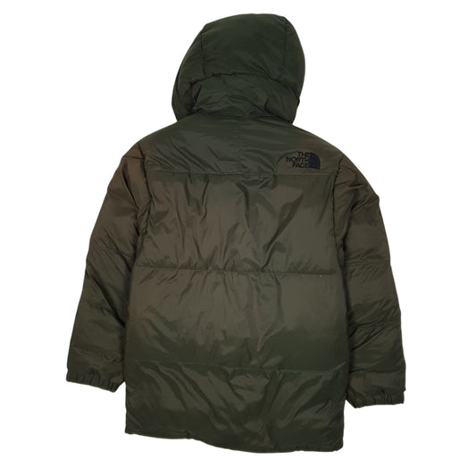 Mens Green The North Face White Label Parka Longline 800 Coat