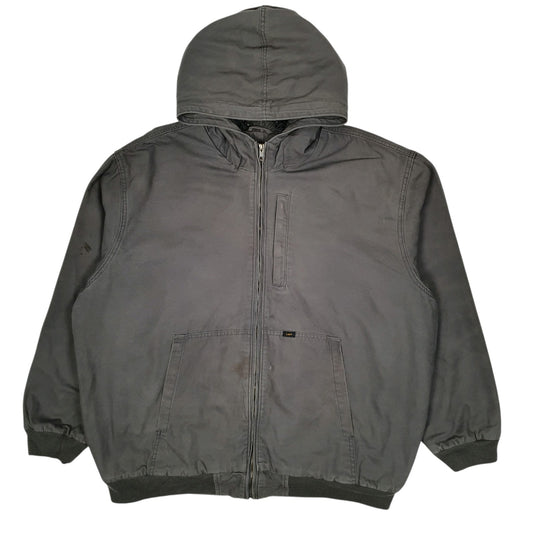 Mens Grey Lee Active Sherpa Lined Hoodie Coat
