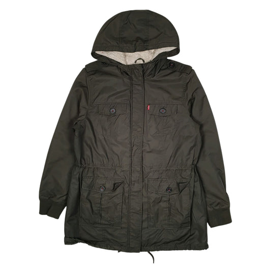 Womens Green Levis Sherpa Lined Coat