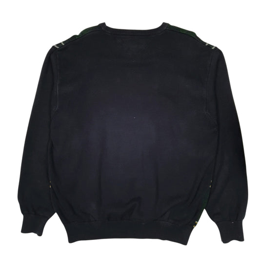 Mens Navy Tommy Hilfiger Golf Vintage 00s Plaid Crewneck Jumper
