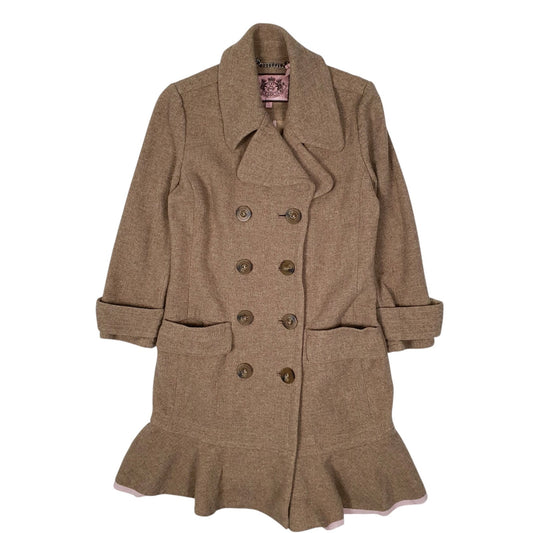 Womens Beige Juicy Couture Longline Parka Trench Hoodie Coat