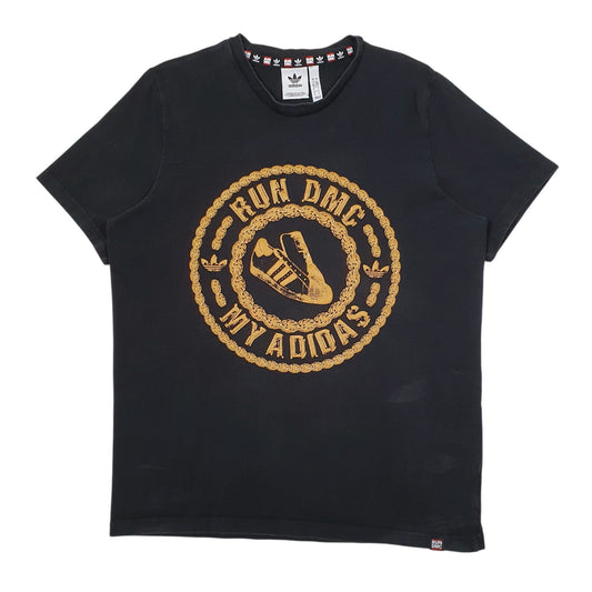 Mens Black Adidas Run DMC Short Sleeve T Shirt