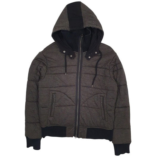 Mens Grey Armani Hoodie Slim Fit Coat