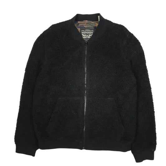 Mens Black Levis Fleece Sherpa Coat