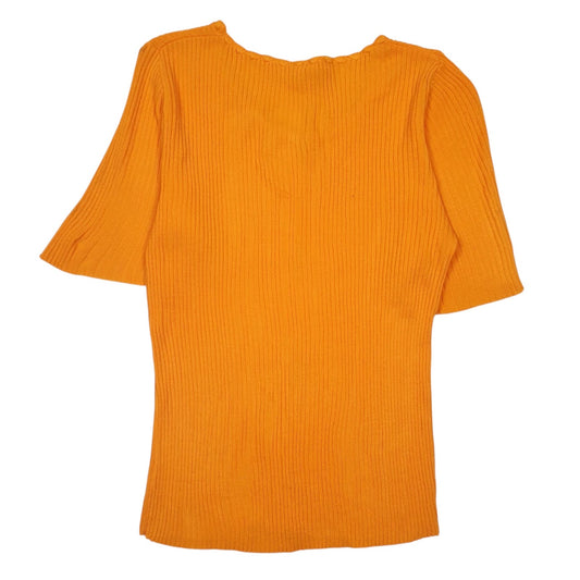 Womens Orange Acryl Blouse T Shirt