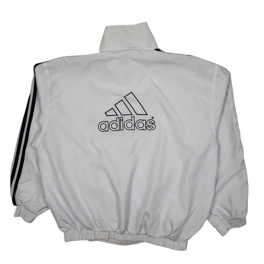 Mens White Adidas Vintage 90s Crewneck Coat