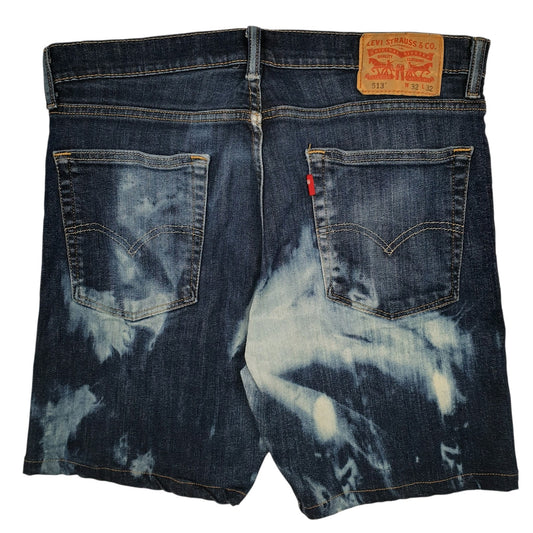 Mens Blue Levis Acid Wash 513 Shorts