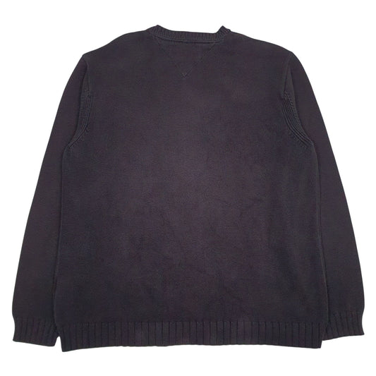 Mens Black Tommy Hilfiger Knitwear Crewneck Jumper