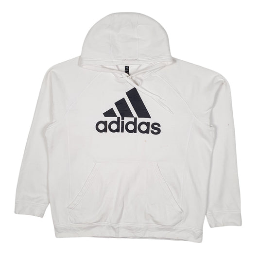 Mens White Adidas Hoodie Jumper