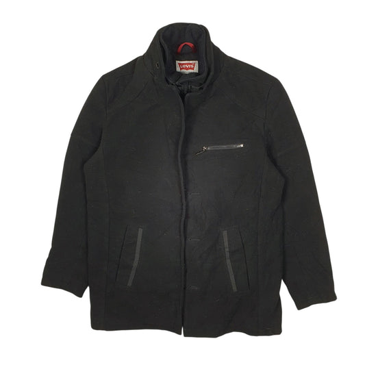 Mens Black Levis Duffle Formal Coat