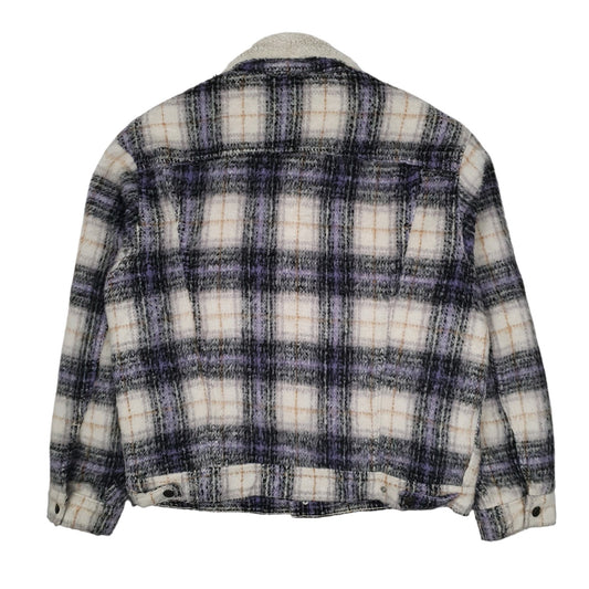 Mens Grey Levis Premium Type 3 Trucker Sherpa Coat