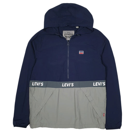 Mens Navy Levis Pullover Hoodie Coat