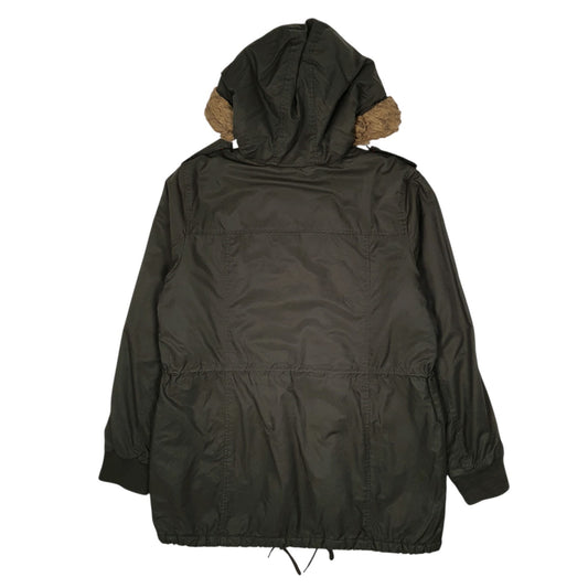 Mens Green Levis Sherpa Lined Military Coat