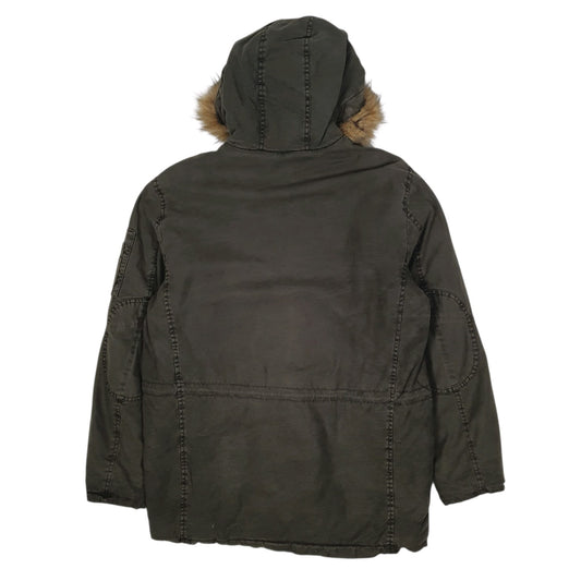 Mens Green Levis Heavy Sherpa Lined Military Coat